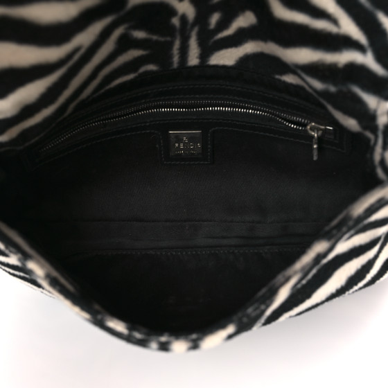 FENDI Zebra Print Baguette Black White 1333340 | FASHIONPHILE