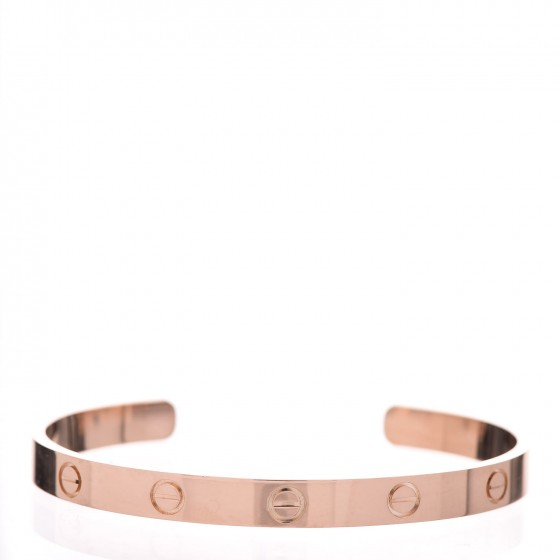 CARTIER 18K Pink Gold LOVE Cuff Bracelet 18 316826 FASHIONPHILE