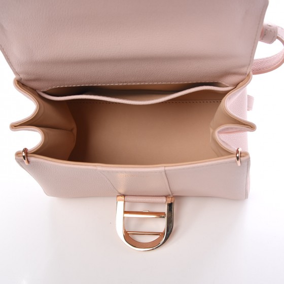 DELVAUX Grained Calfskin Mini Brillant Satchel Light Pink