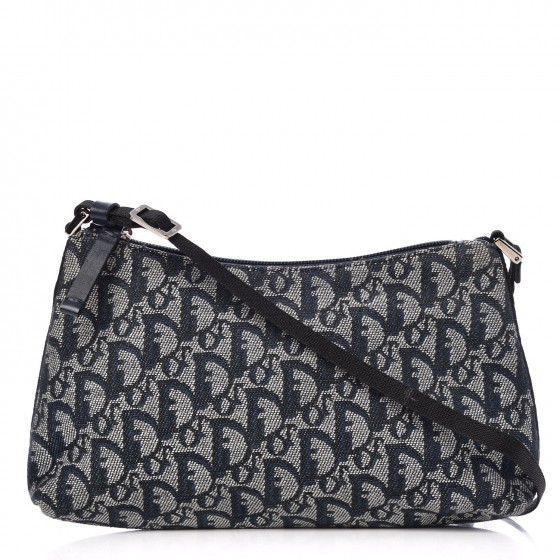 CHRISTIAN DIOR Monogram Shoulder Bag Pochette Blue 293080