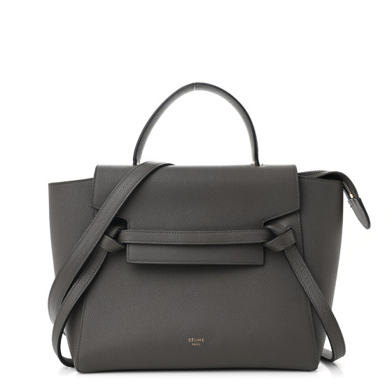 CELINE Baby Grained Calfskin Micro Belt Bag Grey