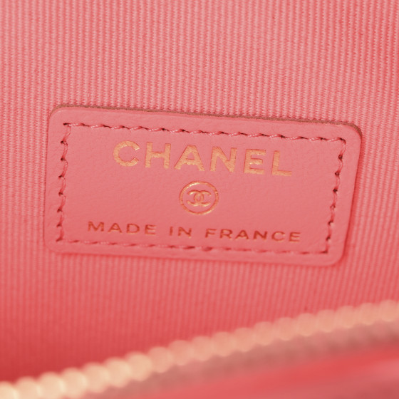 CHANEL Lambskin Quilted CC In Love Heart Clutch With Chain