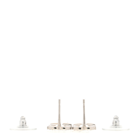 CHANEL Crystal CC Starfall Drop Earrings Silver 1701980