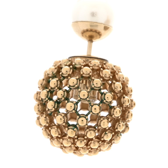 CHRISTIAN DIOR Pearl Mise En Dior Tribales Earrings Gold