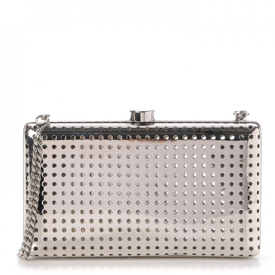 STELLA MCCARTNEY Metal Perforated Kasia Crossbody Clutch Bag