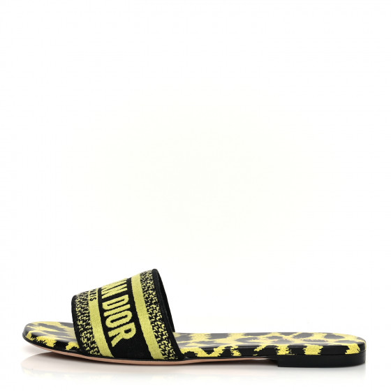 DIOR  Dwayミュール Christian Dior Women's Dway Flat Sandals Embroidered Canvas