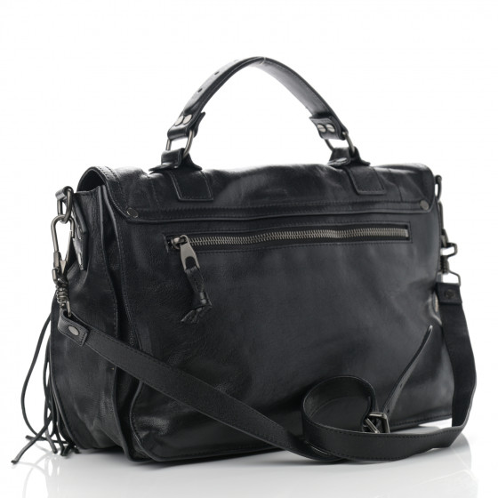 【関税込み】Proenza Schouler ファー & シアリング PROENZA SCHOULER Lambskin Tiny Fringe Lux PS1 Satchel Black