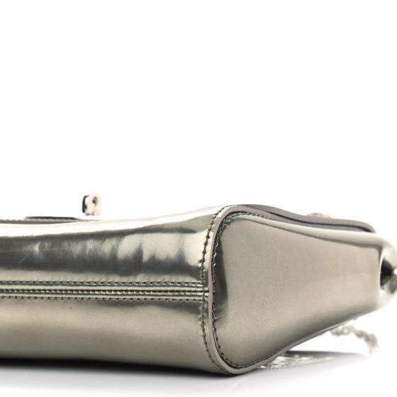 MULBERRY Metallic Patent Small Lily Pewter 1072106