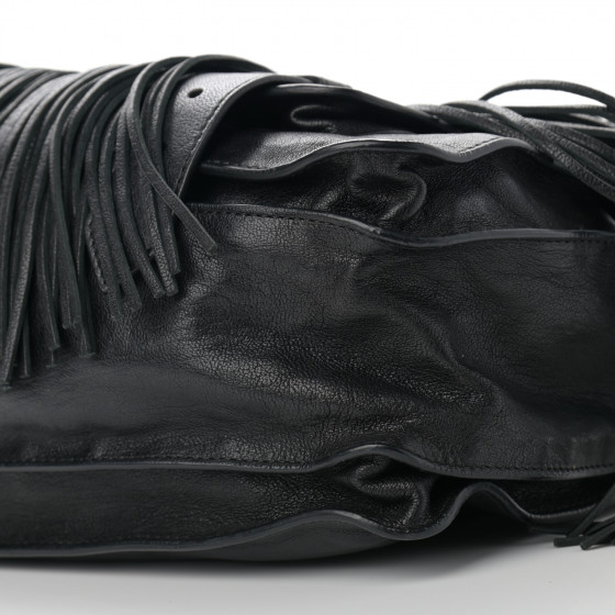 PROENZA SCHOULER Lambskin Tiny Fringe Lux PS1 Satchel Black