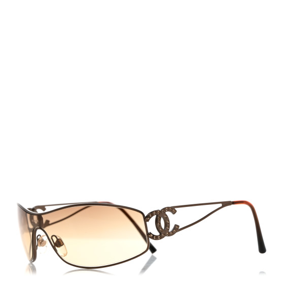CHANEL Crystal CC Logo Sunglasses 4073-B Gold 1442100