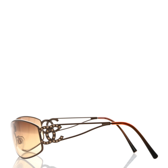 CHANEL Crystal CC Logo Sunglasses 4073-B Gold 1442100
