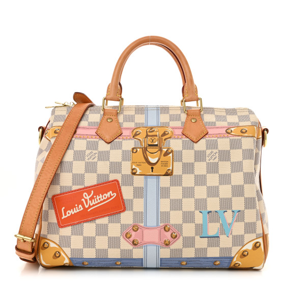LOUIS VUITTON Damier Azur Summer Trunks Speedy Bandouliere