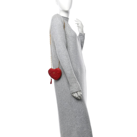 CHRISTIAN DIOR Calfskin Cannage Dioramour Caro Heart Pouch
