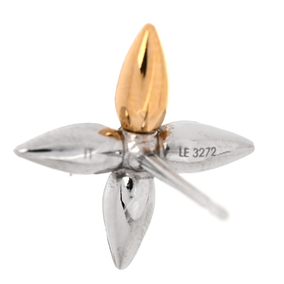 LOUIS VUITTON Metal Louisette Earrings Silver Gold 1670145
