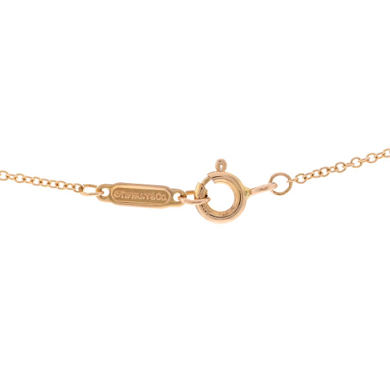 TIFFANY 18K Rose Gold Diamond Letter O Pendant Necklace