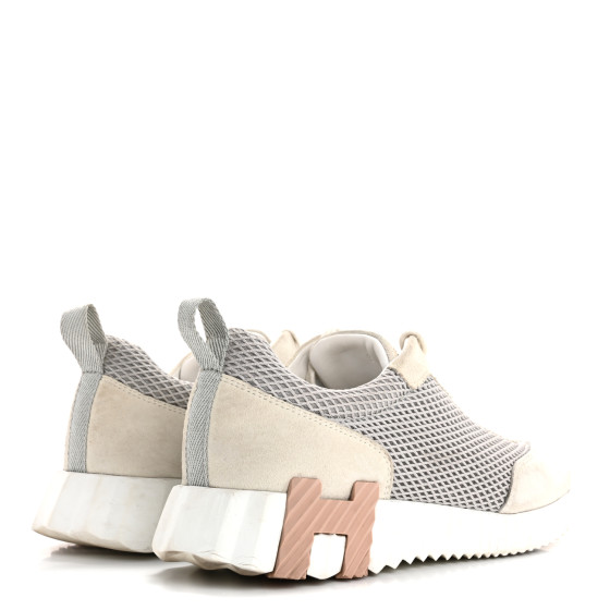 エルメス HERMES Air Mesh Suede Goatskin Bouncing Sneakers 38 Gris