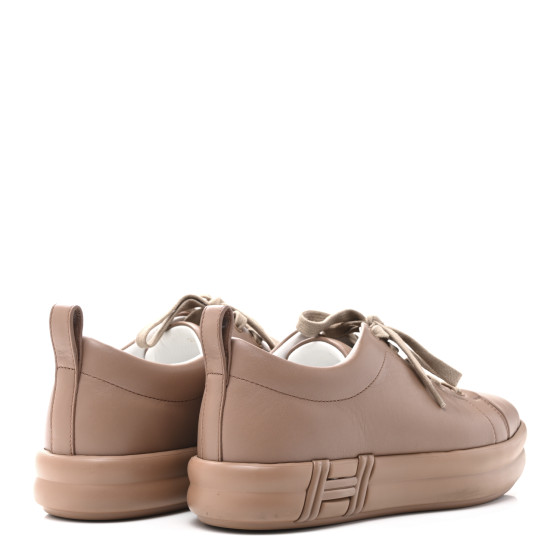 【HERMES】Happy sneaker スニーカー★カーフスキン HERMES Calfskin Womens Happy Sneakers 37.5 Rose Perle