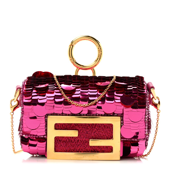 ヒカリ　FENDI美品✨ FENDI Sequin Paillettes Shiny Nappa Sex and the City Nano