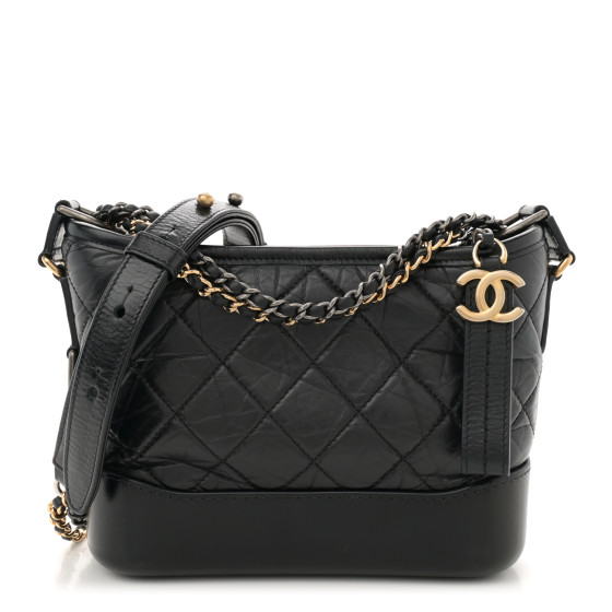 【CHANEL】Chanel small gabrielle hobo★シャネル【ランク:A】 Chanel Small Gabrielle Hobo Bag Black Tan Beige Aged