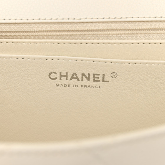 シェーンボーデン \"CHANEL CHANEL CHANEL\" 白 27cm CHANEL Caviar Quilted Jumbo Single Flap White 1668598