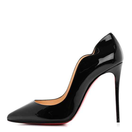 CHRISTIAN LOUBOUTIN Patent Hot Chick 100 Pumps 38 Black