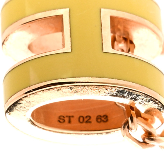 視線集める華やかさ+【HERMES】Mini Pop H ペンダント ゴールド HERMES Lacquered Gold Mini Pop H Pendant Necklace Mimosa