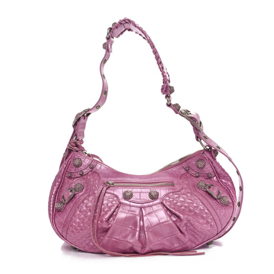 BALENCIAGA Metallic Extra Supple Calfskin Crystal Crocodile
