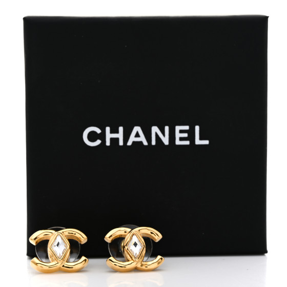 Audace パルファム Rochas ゴールドキャップ Chanel Gold CC Earrings Rhinestone Clip-On 02A – AMORE