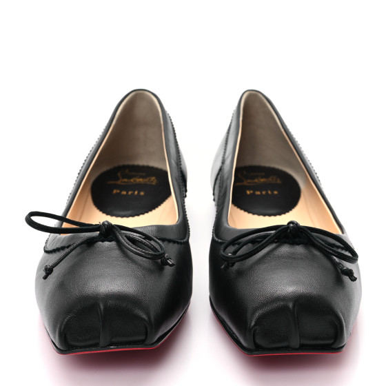 Christian Louboutin  フラット　ミュール Christian Louboutin - East Mule White Leather Kitten Heel