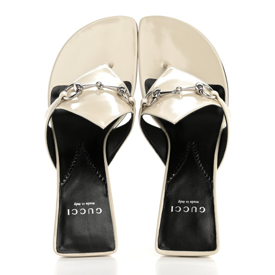 GUCCI ミュール GUCCI Patent Mariame Horsebit 55mm Mule Slide Sandals 39.5