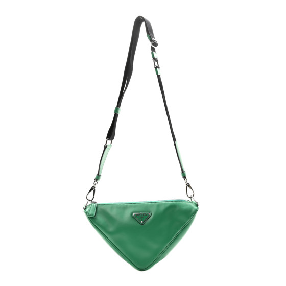 小物 PRADA 3,5/80 cm Prada Silver Tessuto Metallic Nylon Studded Messenger Bag