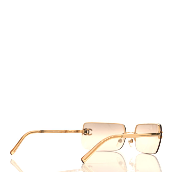 CHANEL Crystal CC Logo Sunglasses 4104-B Gold 1639030
