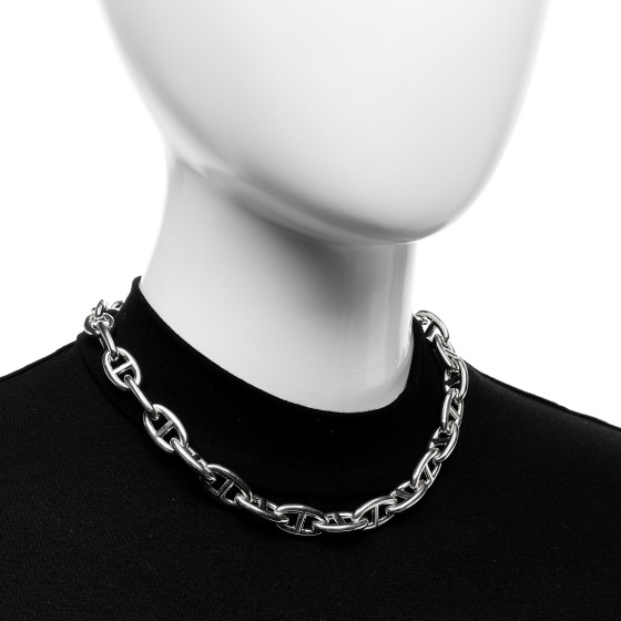 HERMES Sterling Silver GM Chaine D'Ancre Necklace 1638213
