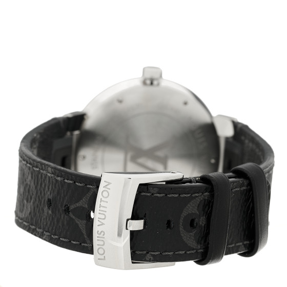 LOUIS VUITTON Stainless Steel Monogram Eclipse 39mm Tambour