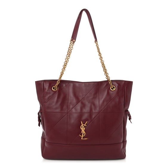 SAINT LAURENT Lambskin Jamie Medium Shopping Tote Bordeaux
