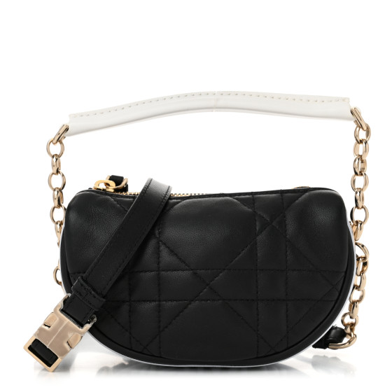CHRISTIAN DIOR Lambskin Cannage Micro Dior Vibe Hobo Bag