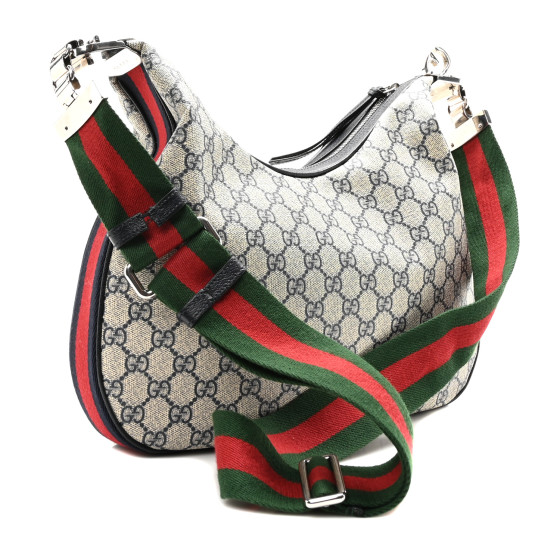 GUCCI GG Supreme Monogram Textured Calfskin Web Large