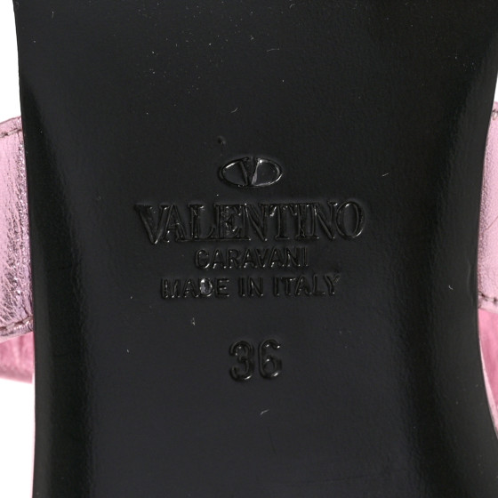 VALENTINO GARAVANI Metallic Nappa Roman Stud Flat Slide