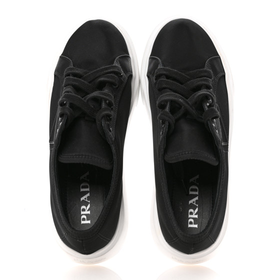 PRADA Nylon Gabardine Triangle Logo Platform Sneakers 39