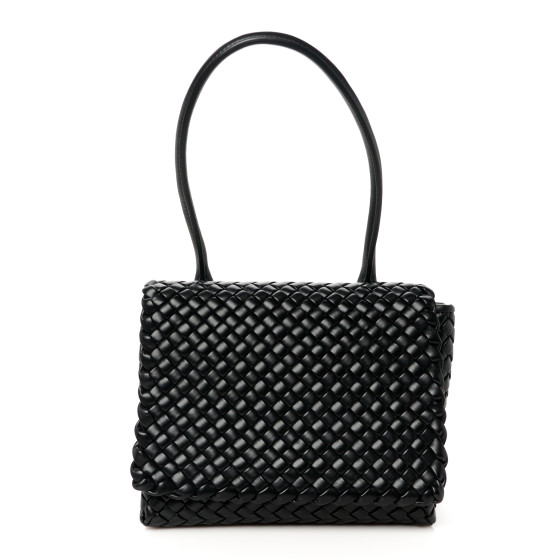 ハンドバッグ BOTTEGA VENETA Woman Handbag Black 777586V3IV1 1139 BOTTEGA VENETA Nappa Intrecciato Patti Top Handle Bag Black