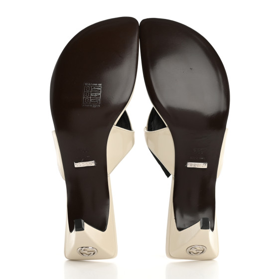 GUCCI ミュール GUCCI Patent Mariame Horsebit 55mm Mule Slide Sandals 39.5
