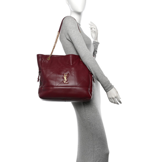 SAINT LAURENT ジェイミー トート ラージ 直営店 BORDEAUX SAINT LAURENT Lambskin Jamie Medium Shopping Tote Bordeaux