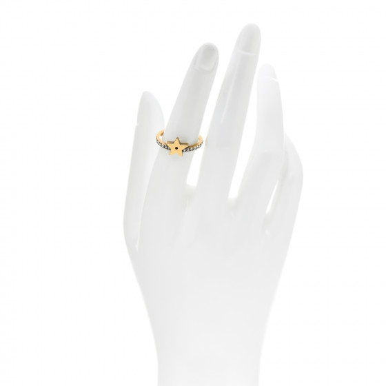【在庫僅少】 Metal DIOR CHRISTIAN Crystal 1091638 Gold Ring Star アクセサリー