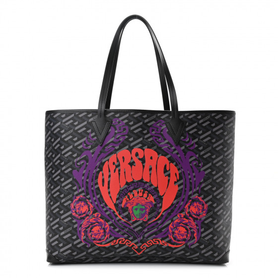 VERSACE Coated Canvas Calfskin La Greca Medusa Music