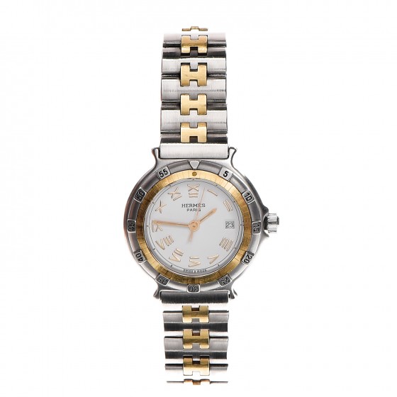HERMES Stainless Steel 27mm Captain Nemo Quartz Watch Gold