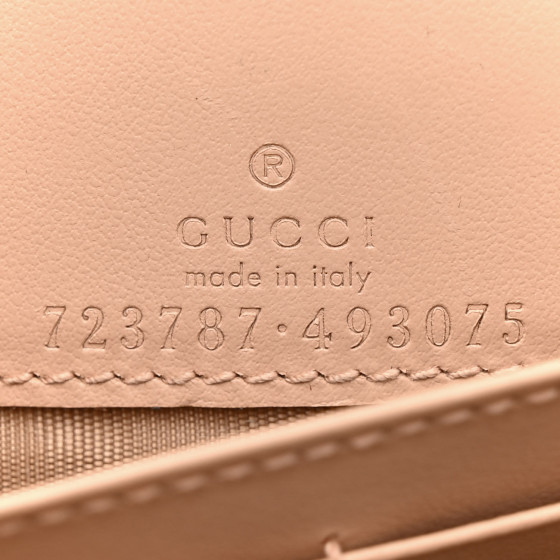 GUCCI Calfskin GG Matelasse Chain Wallet Perfect Pink