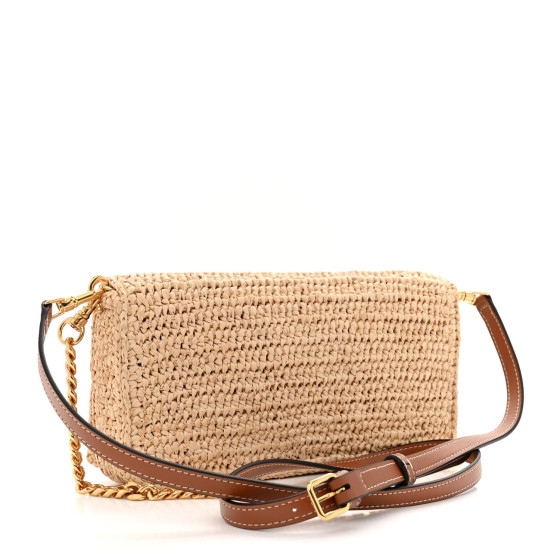 関税込 ハンドバッグ CELINE MULTIPOCHETTE IN RAFFIA handbag CELINE Raffia Calfskin Multipochette Natural 1500444