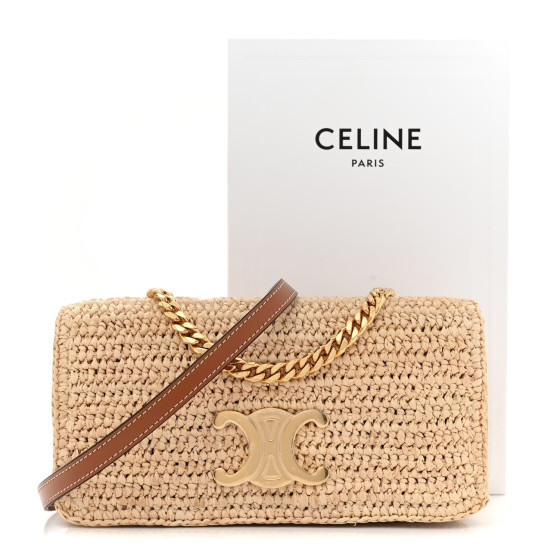 関税込 ハンドバッグ CELINE MULTIPOCHETTE IN RAFFIA handbag MULTIPOCHETTE IN RAFFIA - NATURAL / TAN | CELINE