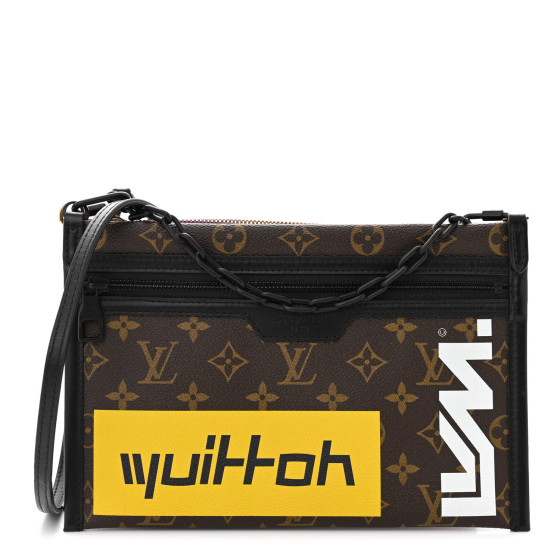 LOUIS VUITTON Monogram Double Flat Messenger Marron 1488019