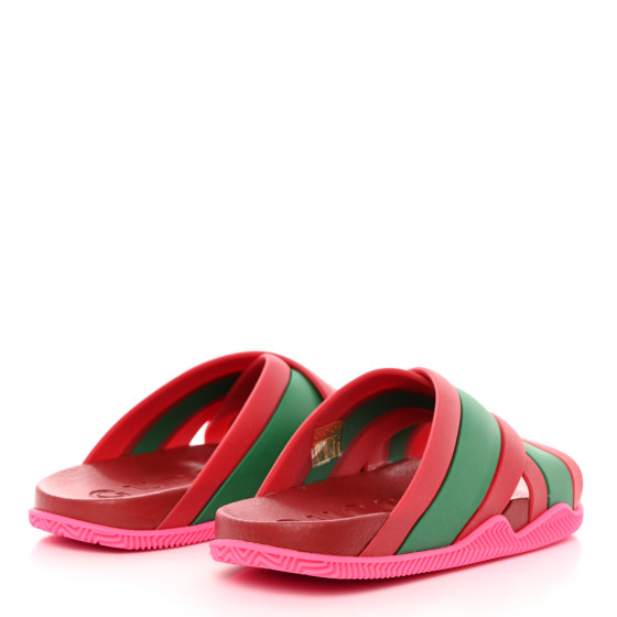 サンダル・ミュール GUCCI Web Slide Sandal Women's slide sandal with Horsebit in Rosso Ancora leather